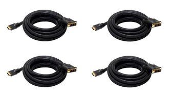 Monoprice 102285 15' 24AWG CL2 High Speed HDMI to DVI Adapter Cable with Net Jacket, Black N15
