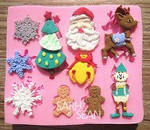 Anyana Christmas Tree Santa Snow Deer Silicone Fondant Mold Chocolate Cake Cookie Decoration Tools Gum Pastry... N2