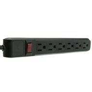 C&amp;E CNE75952 10-Feet Surge Protector Flat Rotating Plug 6 Outlet Horizontal Outlets Plastic Power Cord, Gray N6