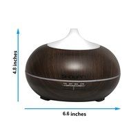 Showpin Essential Oil Diffuser, 300ml Ultrasonic Aroma Humidifier with 14 Color Shades, Wood Grain, Cool Mist... N8