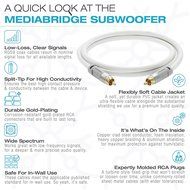 Mediabridge ULTRA Series Subwoofer Cable (8 Feet) - Dual Shielded with Gold Plated RCA to RCA Connectors - White... N4