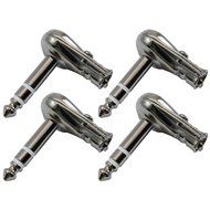 GLS Audio 1/4" Right Angle Plugs TRS Stereo Flat Pancake Style for Speaker Cables, Patch Cables, Snakes - Male... N4