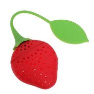 Homegardendeal&reg; Super Cute Fantastic Strawberry Design Silicone Tea Infuser Strainer Teapot Teacup