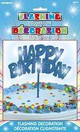 Flashing Blue Happy Birthday Cake Topper Decoration