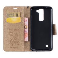 LG K7 Case, LG K7 Wallet Case,PHEZEN Cute Bear Don&#039;t Touch My Phone Design PU Leather Wallet Case Stand Flip Case... N58