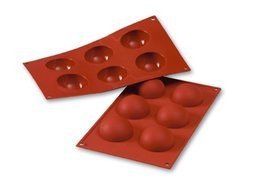 Silicone Bakeware: Half-Sphere 2 Oz, 2.36" Diam. x 1.18" Deep, 6 Cavities