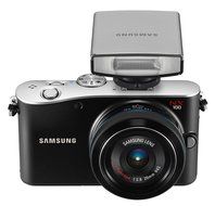 Samsung EV-NX100 14.6 MP Digital Camera with SLR 20-55mm iFunction Lens and External Flash N2