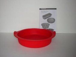 Tupperware Silicone Baking 9&quot; Pie Form Silicon Red w/ Directions