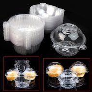 Disposable 50 Clear Plastic Single Cup Cake Muffin Case Pods Boxes Holder New N2