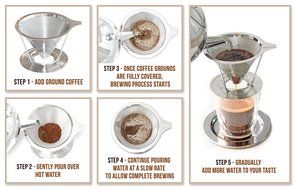 Bröyêur Paperless and Reusable Coffee Filter / Dripper Maker with Stand, Coffee Scoop and Recipes eBook