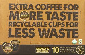 EKOCUPS Artisan Organic Hazelnut Flavored Coffee, Medium roast , in Recyclable Single Serve Cups for Keurig K-cup... N3
