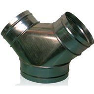 12 x 10 x 10 in. - Y-Connector - Galvanized Steel - Pre-crimped - For use with 10 in. or 12 in. Circular Air Duct...