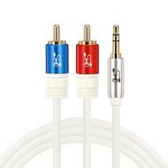 Super HD 3.5mm Aux to 2RCA Y Splitter Stereo Audio Cable Male Type OFC Conductor High Flexible PVC Jacket Dual... N6