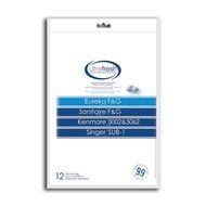Eureka F&amp;G Sanitaire F&amp;G Kenmore 5002 and 5062 Singer SUB-1 Micro Filtration Bag, 12 Bags Treated with Ultra-Fresh...