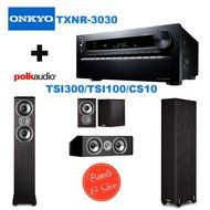 Onkyo TX-NR3030 11.2-Ch Dolby Atmos Ready Network A/V Receiver w/ HDMI 2.0 + 2 Polk Audio TSi300 Floorstanding...