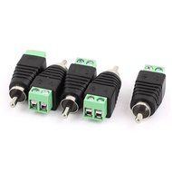 uxcell 5 Pcs Speaker RCA Wire to AV Phono Male RCA Connector Jack Adapter
