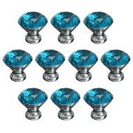 KINGSO 10pcs Crystal Glass Cupboard Wardrobe Knob Door Cabinet Drawer Pull Handle 30mm N12