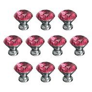 KINGSO 10pcs Crystal Glass Cupboard Wardrobe Knob Door Cabinet Drawer Pull Handle 30mm N14