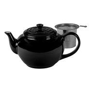 Le Creuset Stoneware Large Teapot with Stainless Steel Infuser - Black