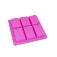 ALEKO SFC05 Rectangle Silicone Bread Mold Tray with 6 Bread Holes, Purple N2