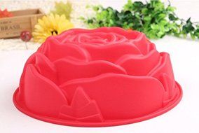 Large Rose Shaped Bread Pie Flan Tart Birthday Party Cake Silicone Mold Chocolate Bakeware Decorating Dessert...