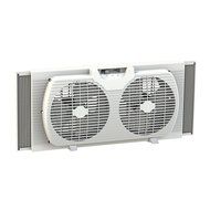 Dual Blade 9-Inch Twin Window Fan with Cover Portable Reversible Airflow, White N6