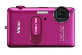 NIKON - Coolpix S1200pj Black 14.1-Megapixel Zoom Digital Camera with Built-In Projector N3