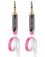 FosPower [4ft] 3.5mm Male to 3.5mm Male [AUX] Stereo Audio Cable - 24K Gold Plated Flat Tangle-Free Auxiliary... N10