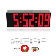 T Tocas Large Big Number LED Snooze Wall Desk Alarm Clock Thermometer Calendar (Green) N3
