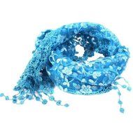 Lady Women's Floral Print Lace Sheer Tassel Mantilla Scarf Shawl Wrap Vogue N7