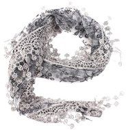 Lady Women's Floral Print Lace Sheer Tassel Mantilla Scarf Shawl Wrap Vogue N8