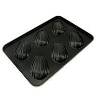 Ezeso 6-Cup Carbon Steel Mini Shell shaped Cake Madeleine Pan Mold N2