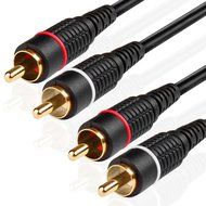 TNP 2RCA Stereo Audio Cable (50 Feet) - Dual RCA Plug M/M 2 Channel (Right and Left) Gold Plated Dual Shielded... N4