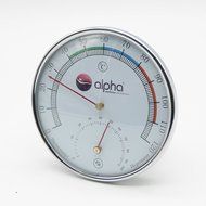 Sauna Accessory Stainless Steel Plastic Temperature Humidity Thermometer Silver N6