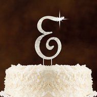 Letter L Rhinestone Crystal Cake Topper Silver, Numbers, Letters for Wedding, Birthday, Anniversary, Party. Shine... N2