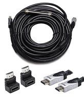 Pwr+ 100 Ft Max Length 4K HDMI Cable 2.0 with 90 Degree Adapter for PS3 PS4 Xbox 360 Apple-TV Laptop Projector... N13