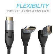 Pwr+ 100 Ft Max Length 4K HDMI Cable 2.0 with 90 Degree Adapter for PS3 PS4 Xbox 360 Apple-TV Laptop Projector... N16