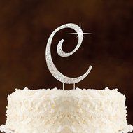Letter L Rhinestone Crystal Cake Topper Silver, Numbers, Letters for Wedding, Birthday, Anniversary, Party. Shine... N9
