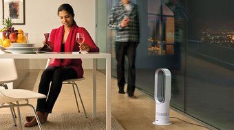 Dyson AM05 Air Multiplier Cools + Heats with Remote - White/Silver (Certified Refurbished) N2