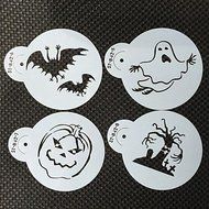 Sher 8pcs Halloween Stencil for Cookie Stencil Fondant Cake Decorating Tool Cupcake Stencil