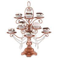 &#039;Madeleine Collection&#039; 12 Piece Cupcake Stand, Dessert Display Tower with Crystal Dangles (White)