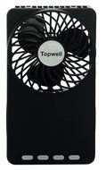 Topwell Ultra-thin Rechargeable Hand-Held Mini Fan with Li-ion 18650 Rechargeable Battery - Black N17