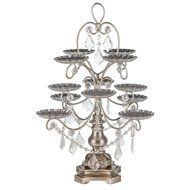 &#039;Madeleine Collection&#039; 12 Piece Cupcake Stand, Dessert Display Tower with Crystal Dangles (White) N2