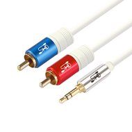 Super HD 3.5mm Aux to 2RCA Y Splitter Stereo Audio Cable Male Type OFC Conductor High Flexible PVC Jacket Dual... N10