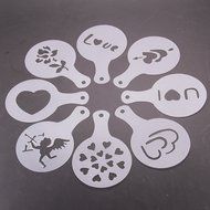 3.35&quot; Coffee Barista Cookies Cappuccino Art Stencils, 8Pcs (Christmas) N5