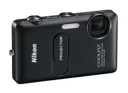 NIKON - Coolpix S1200pj Black 14.1-Megapixel Zoom Digital Camera with Built-In Projector N4