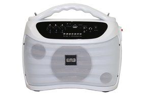 EMB PKX5BT - Color WHITE - 30W Portable Professional Rechargeable Boom Box Speaker Built-in BLUETOOTH/SD/MMC/USB... N6