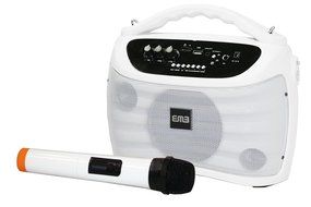 EMB PKX5BT - Color WHITE - 30W Portable Professional Rechargeable Boom Box Speaker Built-in BLUETOOTH/SD/MMC/USB... N7