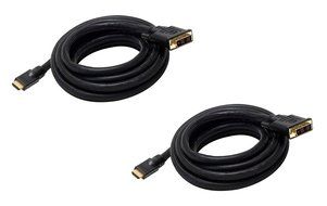 Monoprice 102285 15' 24AWG CL2 High Speed HDMI to DVI Adapter Cable with Net Jacket, Black N16