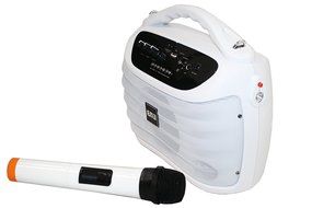 EMB PKX5BT - Color WHITE - 30W Portable Professional Rechargeable Boom Box Speaker Built-in BLUETOOTH/SD/MMC/USB... N8